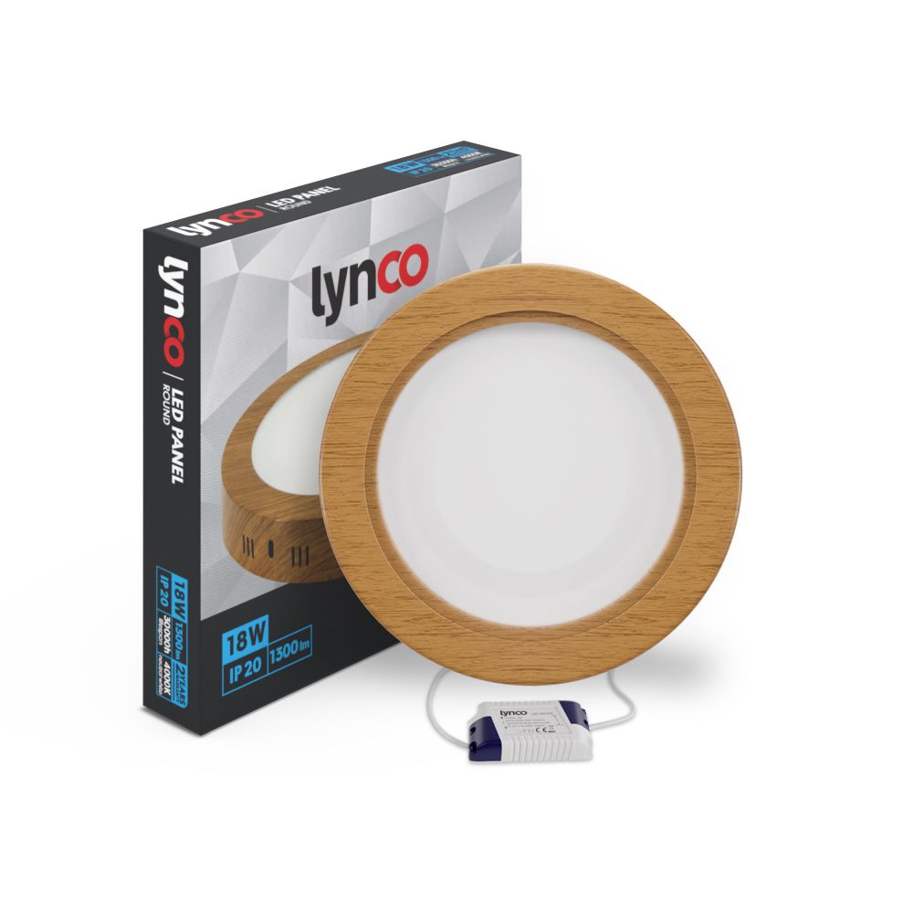 LED Панел ОГ, дрво (18W, 4000K) Lynco