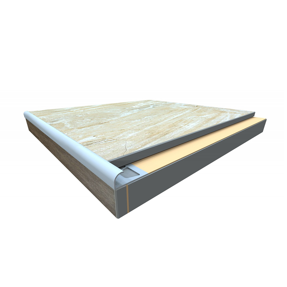 Лајсна за керамички плочки, алу-сребрена (2.7m) Bomax