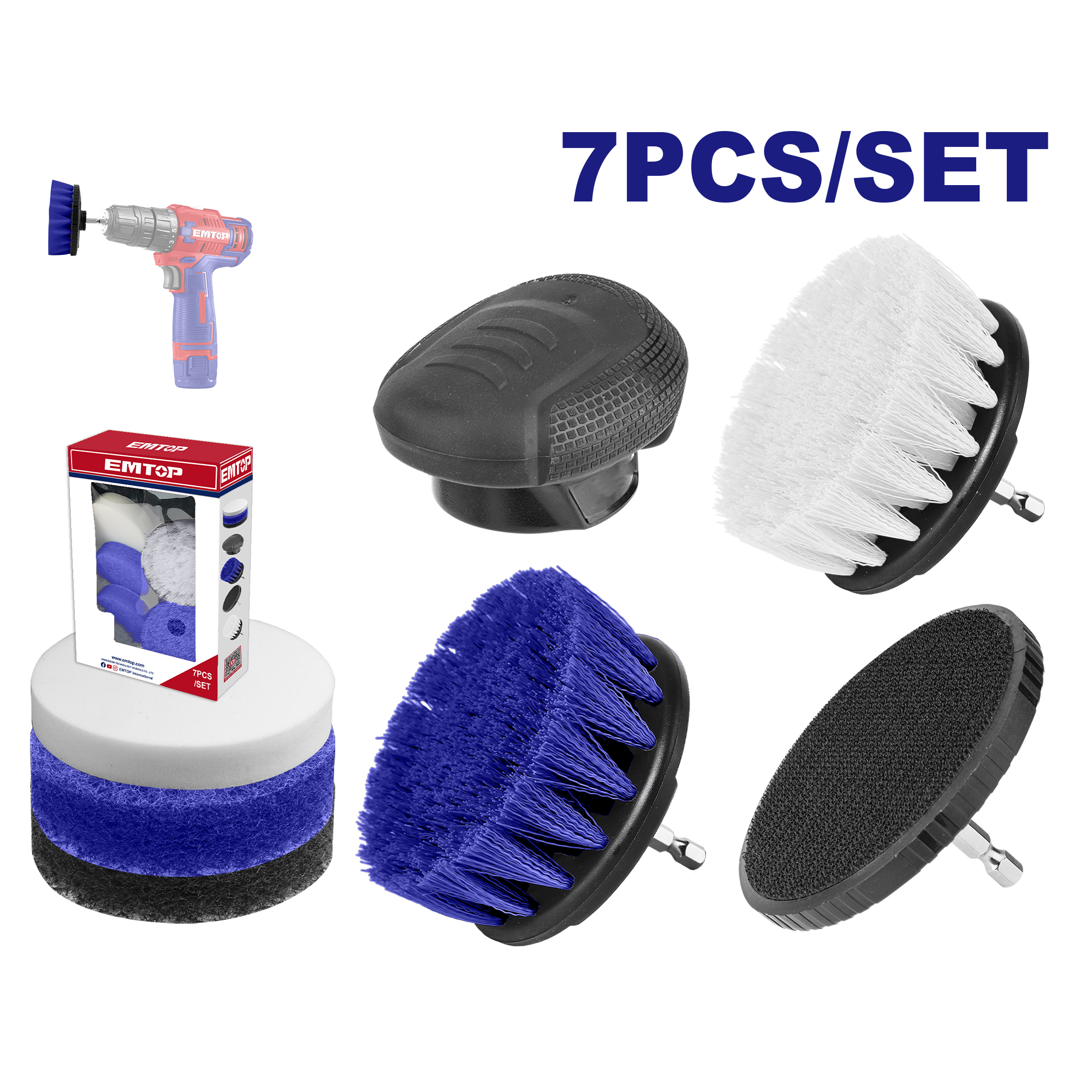 Сет од 7 парчиња за чистење ECB0701 Emtop