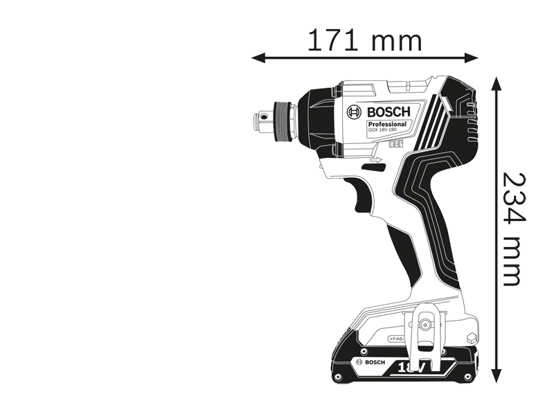 Батериска ударна штрафилица Bosch GDX 180-Li