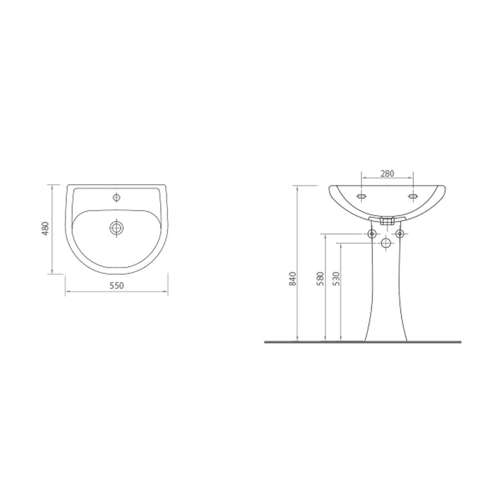 Умивалник (55cm) Lapino