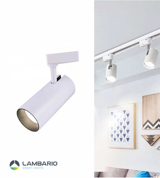 Спот за на шина бел 10W Lambario