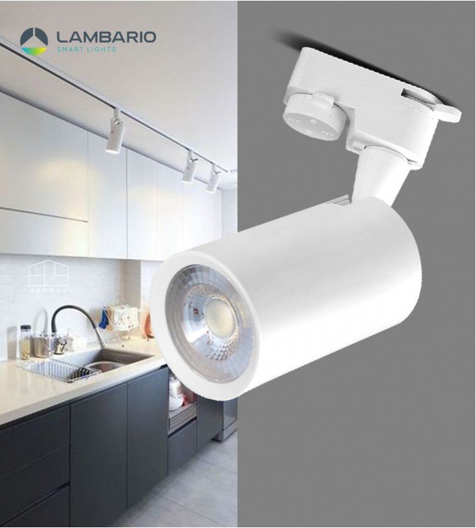 Спот за на шина бел 7W Lambario