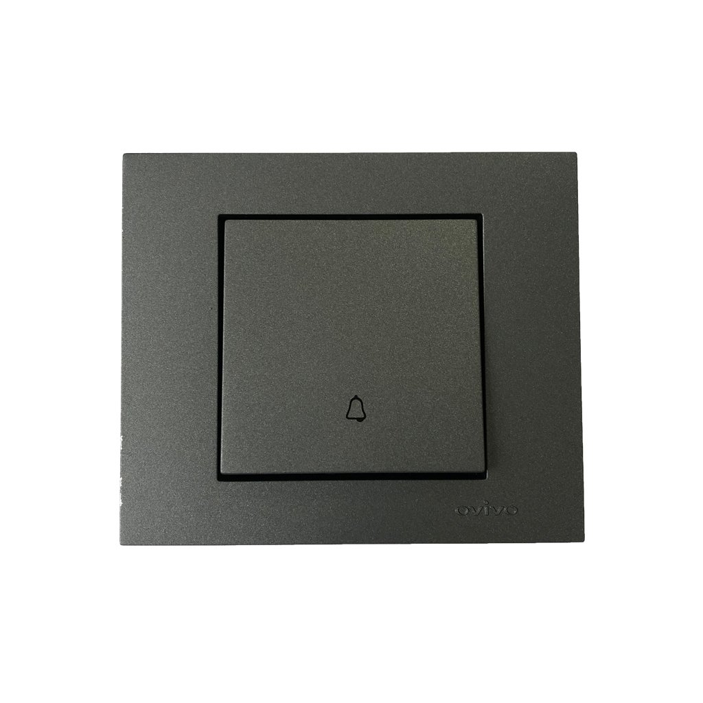 Тастер за звоно ОВИВО темно сив 400-207