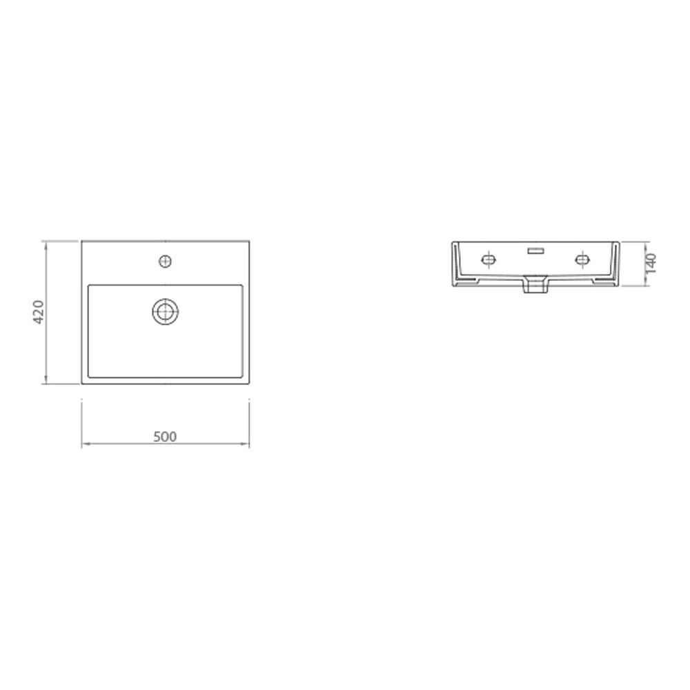 Умивалник надграден 50x42x14 (Daphne) Lapino