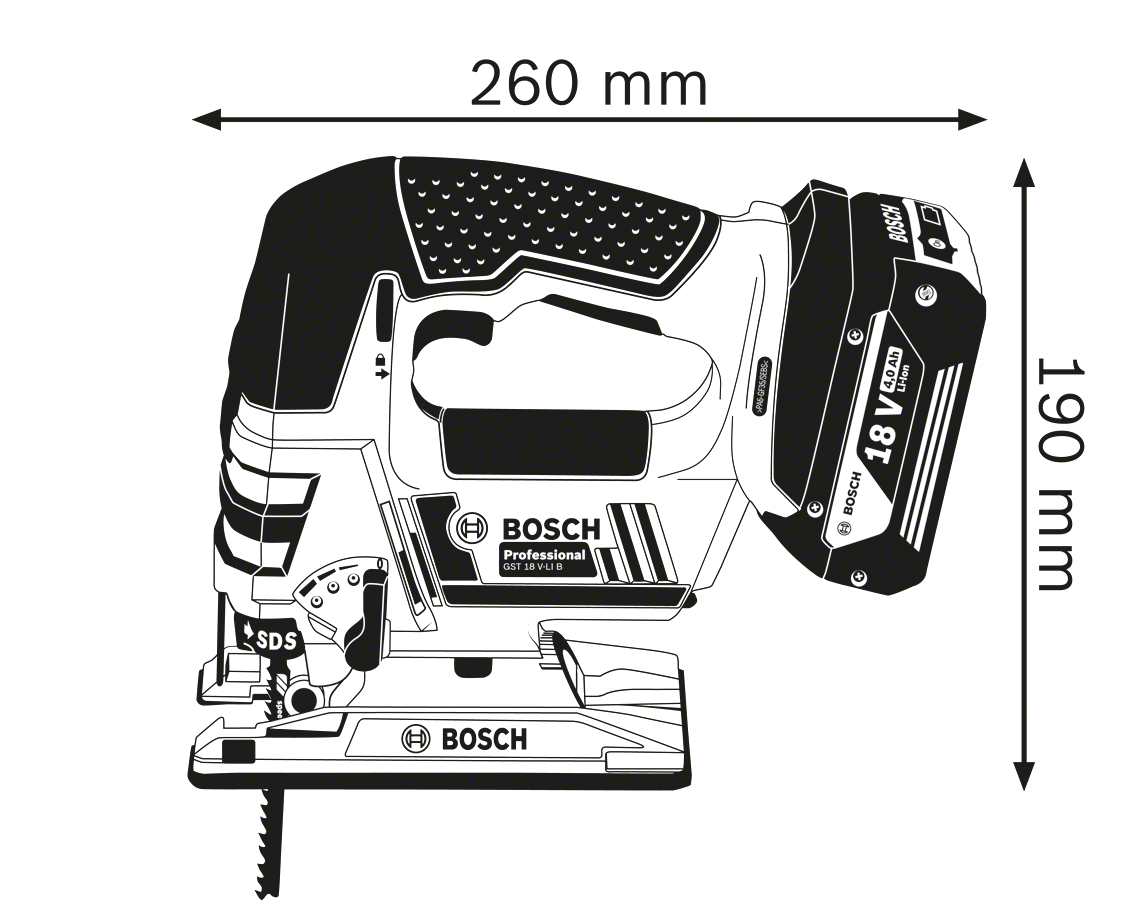 Батериска убодна пила Bosch GST 18 V-LI B