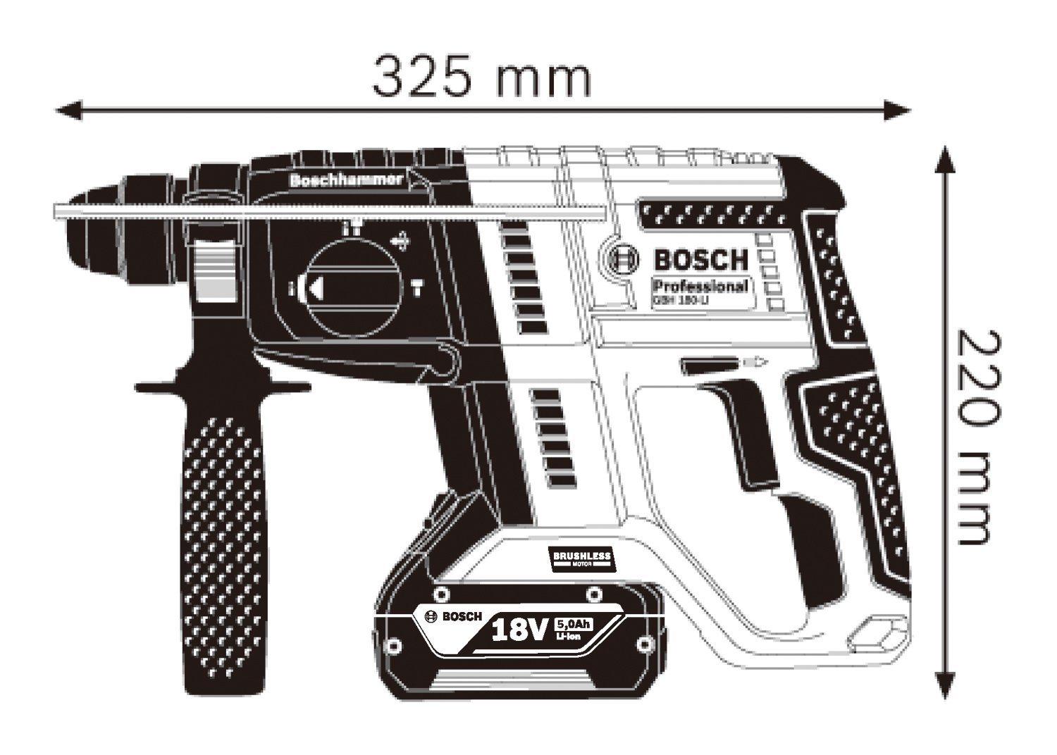 Батериски хилт Bosch GBH 180-LI Solo